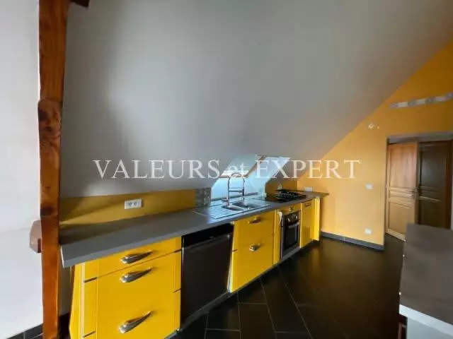 Cuisine américaine équipée avec électroménager moderne dans un appartement à Templemars.